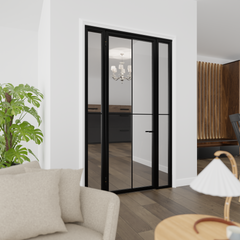 Center Cross Single Door with Sidelights